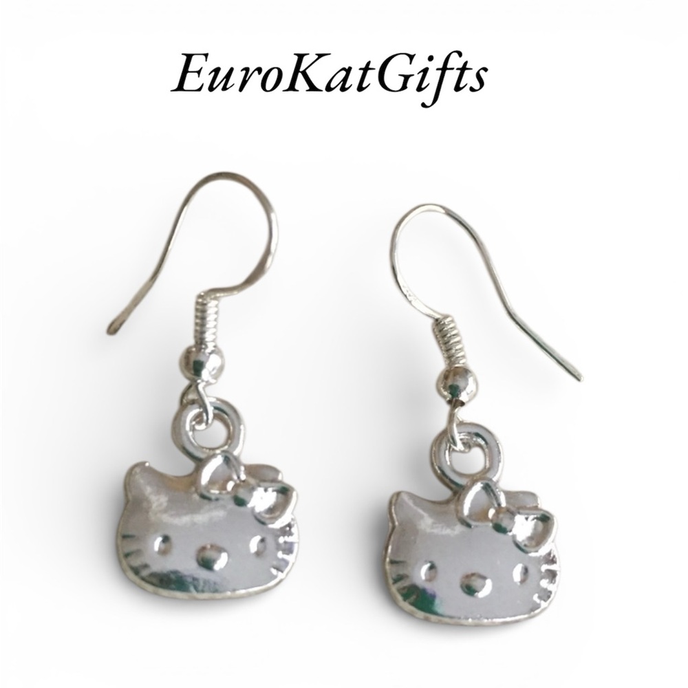 Hello Kitty Silver Earrings NEW NWT